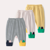 Baby beats bottom pants spring spring men 0-1 years 2 women 3 freshmen baby pants striped long pants Harun pants large pp pants