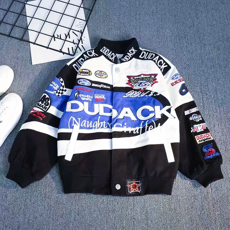 Dudack Stylish New Korean-Style Jacket for Men and Women, Children's Clothing, Autumn and Winter Thickened Motorcycle Jacket, Baby Baseball Jacket