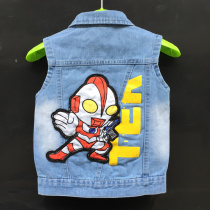 Childrens cowboy vest spring and autumn 2021 Models 1-5 year old boys Waistcoat Vest light color cartoon tide