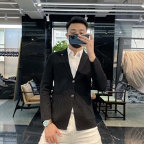 Suit men jacket slim plainclothes Europe station 2021 autumn and winter new solid color simple suit casual jacket top