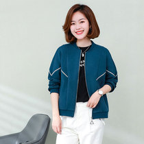 Short solid color coat women spring and autumn 2021 New loose fashion baseball uniform middle aged mother casual top