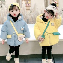 Girls cotton-padded jacket winter 2021 Korean version of foreign atmosphere 5 baby baby padded jacket 3 down cotton autumn coat children tide