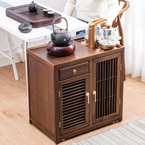 Walnut tea cabinet Solid wood tea table Household small tea table kettle one new Chinese tea table tea side cabinet side cabinet