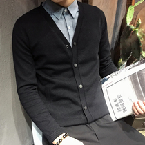 Rich Guido Spring Autumn Season V Collar Sweater Sweater Jacket Man Yingren Fashion for a Han version Mens knitted sweatshirt blouse