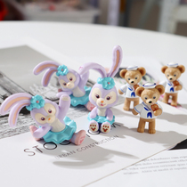 Cartoon Dance Splits Fork Small Rabbit Cream Glued Cell Phone Shell Navy Small Bear Paparazzi Handmade Diy Make Homemade Material