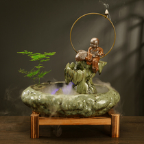 Xiangsheng rockery feng shui wheel transfer ball small fountain circulating water scene fish tank ornaments Zen reverse incense burner