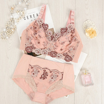 Sexy ultra-thin large size large breasted large breasted with small fat mm lingerie large cups coaling to collect the underbra hood panty suit