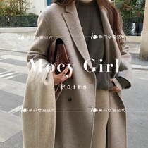 sandro asw double-sided cashmere coat women 2021 autumn winter loose long suit collar woolen coat