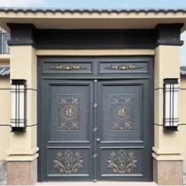 Custom Aluminum Alloy Gate Patio Entrance Villa Garden Doors European-style Double Open Automatic Electric Pushing Ramen Stainless Steel