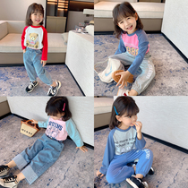 Little red fish baby childrens clothing 2021 New baby base shirt childrens foreign style T-shirt girls long sleeve shirt spring and autumn