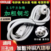 2 5 square power plus coarse copper and kettle multifunctional electric pot power wire general computer three-hole connection wire