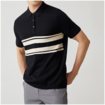 Polo shirt 2021 summer new fashion slim Joker mens lapel striped short sleeve t-shirt shirt mens T