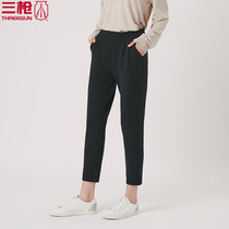 Three-shot casual pants womens autumn knitted woolen radish womens pants small feet pants young Joker pants 60918