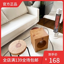 Nordic Solid Wood Sides A Few Living Room Round Tea Table Designer Creative Log Corner A Few Folk Hotel Personality Shelve