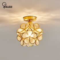 Full Copper Aisle Balcony Suction lights Nordic minimalist Hyun Guan Lights Modern Hallway Door Hall Lights Creative Personality Petal Lights