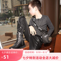 Le Wenxi mens big childrens sweater pullover spring and autumn 2021 new western style middle child British casual T-shirt junior