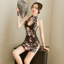 Sex sense lingerie passion bed pajamas free pajamas transparent lace thin temptation cheongsam