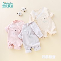 Newborn baby clothes spring clothes out cotton air-conditioning clothes newborn baby jumpsuit spring and autumn pajamas monk clothes