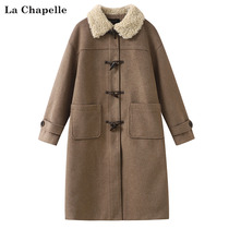 Lasciabel 2021 Winter new lamb woolen sweater jacket woman in the middle of a loose buffalo horn button?