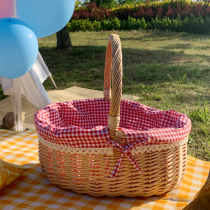 Willow basket outdoor basket storage basket snack picnic basket ins fruit basket gift basket picking basket spring tour basket