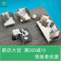 Outdoor Sofa Tea Table Combination Living Room Balcony Garden Vine Chair Sofa Outdoor Patio Casual Nordic Rattan Sofa