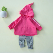 0 one 1-3 years old childrens clothing female baby Autumn hooded jacket bat shirt spring and autumn cardigan 2 Korean version of foreign style tide clothing 4