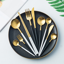 Nordic knife fork spoon and chopstick set Net Red household Western tableware Steak knife 304 stainless steel fruit fork snack fork