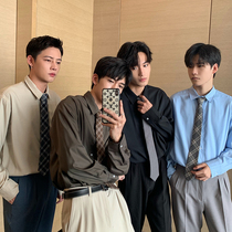 Hualun homemade shirt autumn black casual shirt mens long sleeves loose Korean version trend handsome white shirt