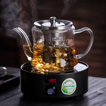 High temperature resistant thickening electric pottery stove kettle tea cooker glass induction cooker stainless steel filter Puer tea set