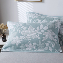 Pure cotton pillow towel A pair of cotton yarn cloth plus thickened pillow towel Four seasons student adult European style couple pillow towel