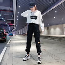 Hip hop suit Womens fashion ghost dance sportswear new loose thin ghost dance casual two-piece suit