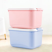 Small storage box Household student dormitory put books and clothes finishing box Plastic storage box with lid M