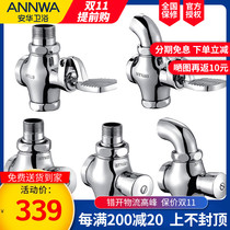 Anhua bathroom all copper hand press type squatting toilet flush valve manual flush valve stool delay valve pedal