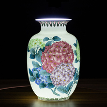 Hunan Provincial Arts and Crafts Artist Qu Xibos masterpiece of spring and light hand-painted vase ornaments