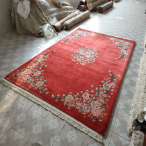 China Wind Neoclassical Postmodern Minimalist Thickened Pure Wool Living Room Bedroom Rug Handmade Knotted Machete.