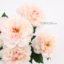Lancol Chinese American emulated floral national fragrant pink big Mudan Flower Living room table to put floral wedding fake flowers