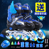 Roller skates children's full set 3-6 beginners 5 adjustable size 8 roller skating 4 boys 12 girls 10 years old