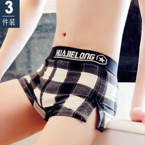 Underwear mens pure cotton loose boxer shorts breathable and comfortable Aro pants trend personality show mens four-corner shorts head zs