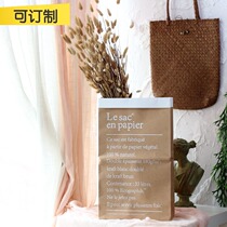 (Mountain Tree) ins Nordic Kraft paper canvas storage bag toy clothing sundries bag home decoration