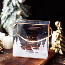 Christmas snowflake crisp nougat cookie box candy box transparent plastic gift box frosting gift box bag