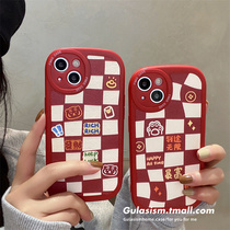 New Years red flashy rich text Apple 13 phone shell iphone12 new 13pro 13pro 12pro anti-fall 11 Silicone Xs Max Soft Shell Xr Apple X Women 8