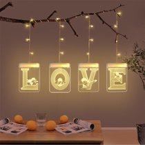 Hanging letters Birthday confession proposal decoration Creative supplies props LED decoration indoor surprise room lights