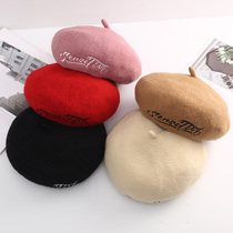 Berets womens autumn and winter Korean version 100 hitch a pumpkin hat Inron retro painters hat wool What about the Berehat tide