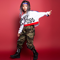 61 Childrens Performance Costume Girl Hip Hop Street Dance Performance Costume for primary and middle school students jazz dance walk show camouflages