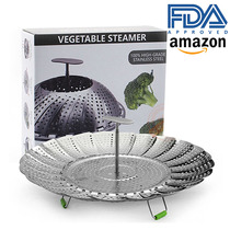 Cross border Good stock 9-inch 11-inch stainless steel folding steaming steamer Steam Cage Lotus Leaf steaming pan Grate Drain