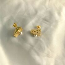 Personality heavy industry exquisite cheese earrings niche design temperament Joker advanced sense simple pearl earrings female INS