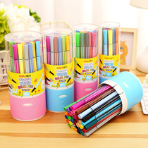 Deli watercolor pen washable kindergarten primary school students with childrens brush set Safe and non-toxic barrel color baby graffiti Professional art painting Fluorescent 24 colors 12 colors 18 colors 36 colors