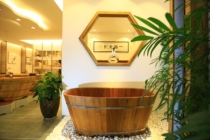 Jiaxi Wooden Barrel Myanmar Grapefruit Upper Jersey Series Bubble bath high-end villager Alone Enjoy Bath tub Bath Tub