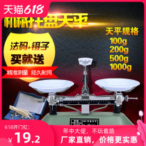 Tray balance scale Junior high school physics experimental equipment Student mechanical scale teaching aids 200g500g weight small household