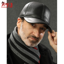 Middle-aged and elderly hats male autumn and winter old Puskin tongue cap warm ear protection duck father Grandpa old man baseball cap